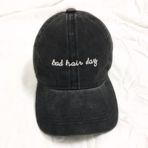 Distressed Black Cap "Bad Hair Day"
